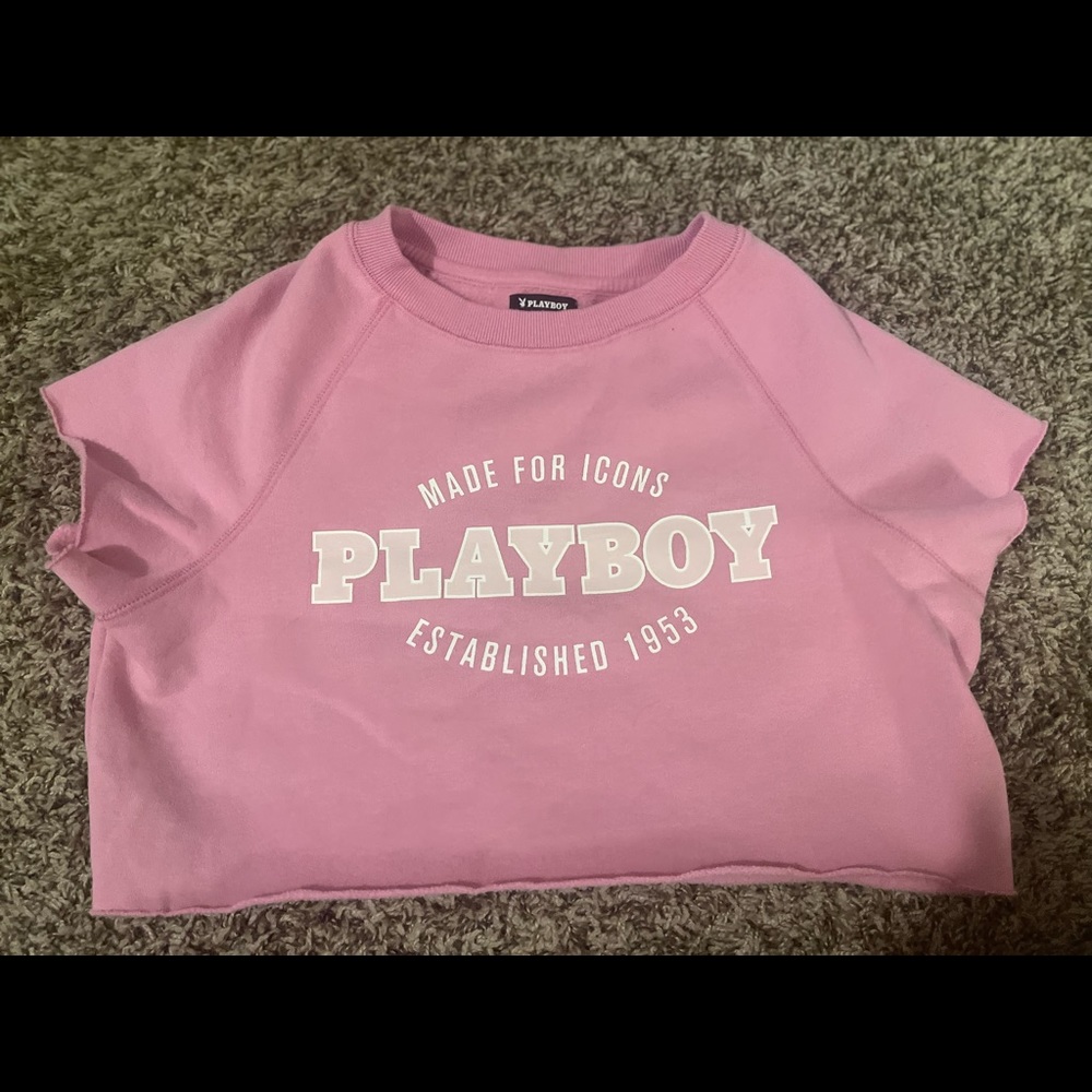 Pink Playboy Crop Top